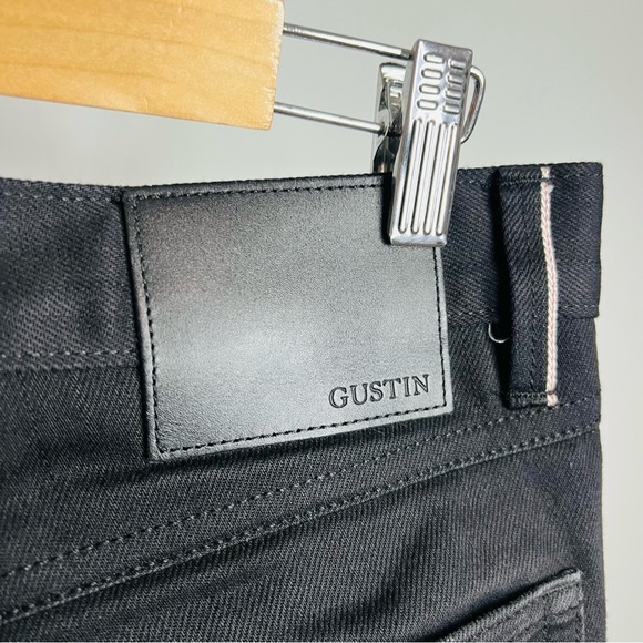 Gustin #286 Black x Black Slim Selvedge Denim Jeans 33 - Picture 7 of 12